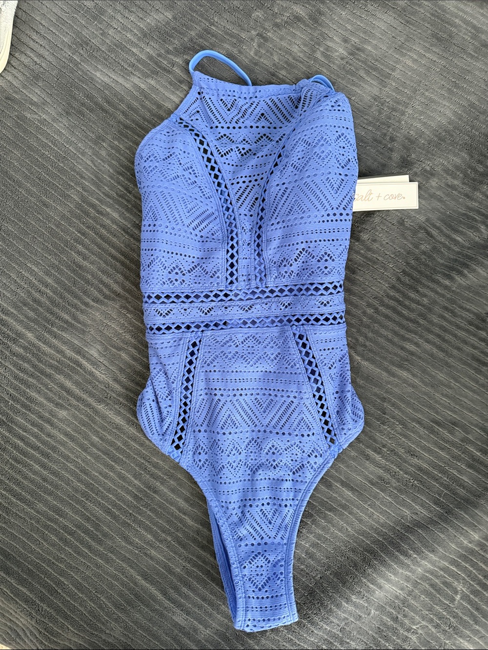 Target Blue Crochet One-Piece Swimsuit